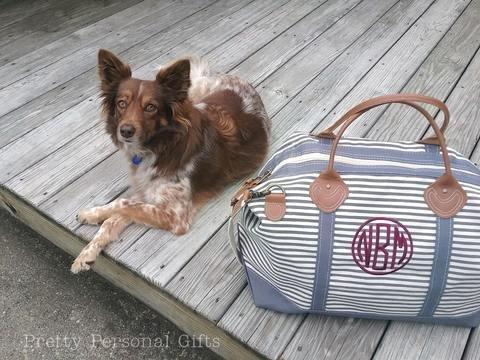 Even Dogs Love our Monogrammed Weekender Bags