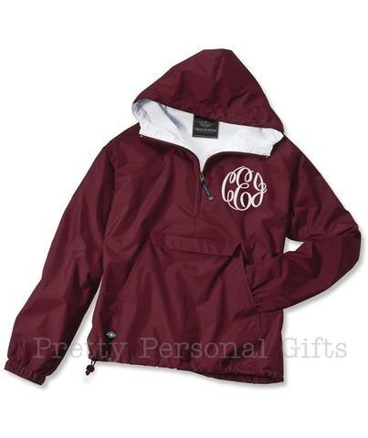 Monogram windbreaker pull over jacket