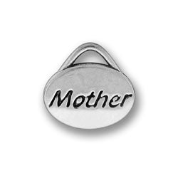 mother oval sterling silver charm
