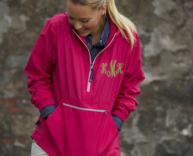 Monogrammed Pack-N-Go Windbreaker Pullover Jacket 18 colors
