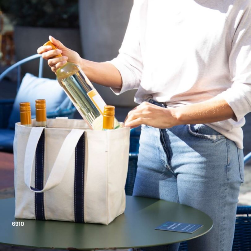Personalized Four Bottle Wine Tote Bag