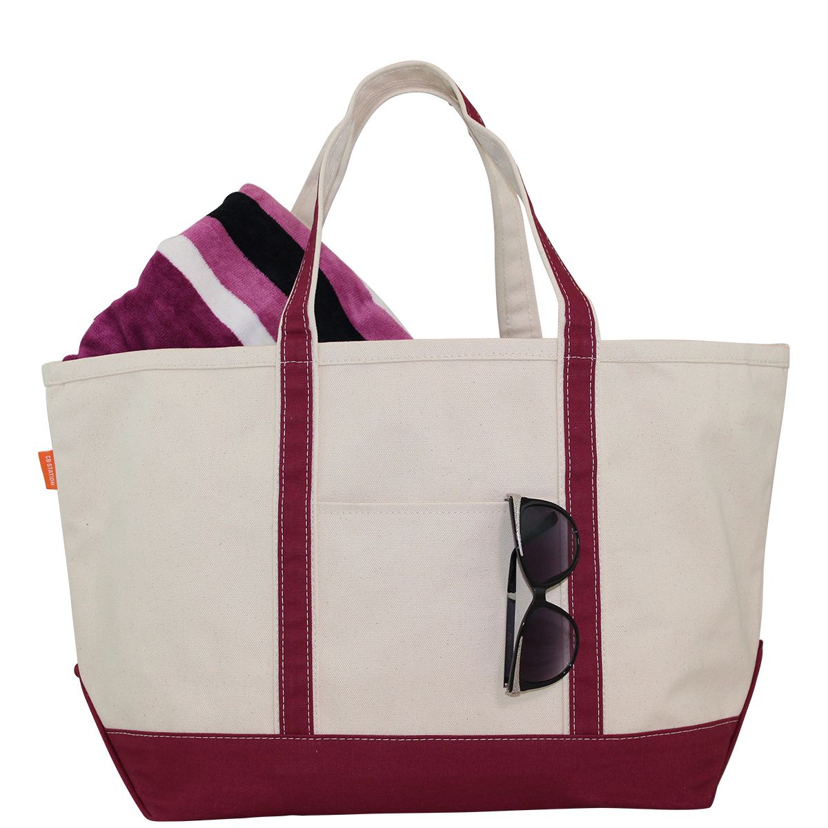 Maroon canvas tote bag