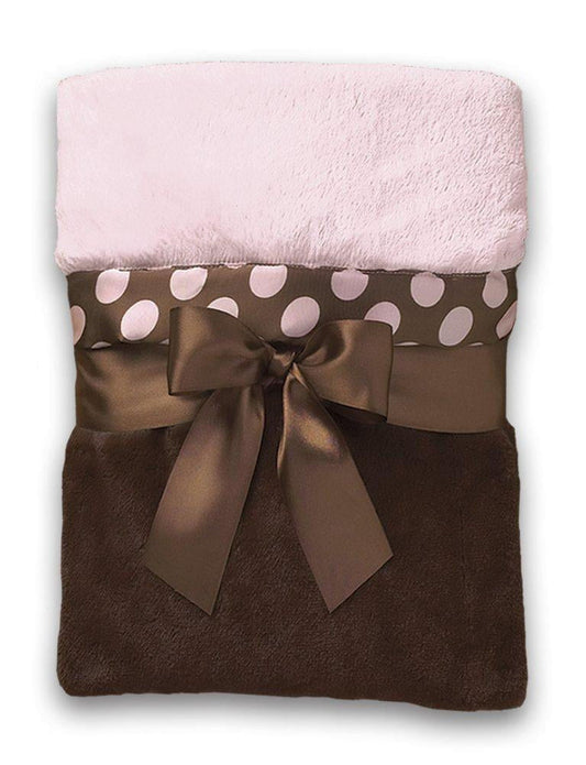 Pink and Brown Dot Bearington Baby Blanket