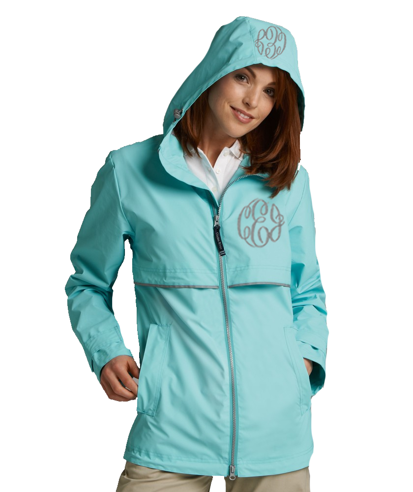 Monogrammed New Englander Rain Jacket in 8 colors