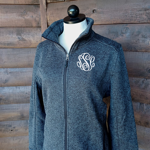 Monogrammed Charles River Apparel Heathered Fleece Jacket