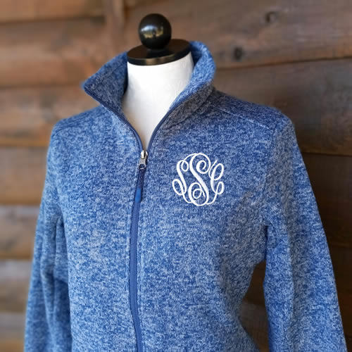 Monogrammed Charles River Apparel Heathered Fleece Jacket