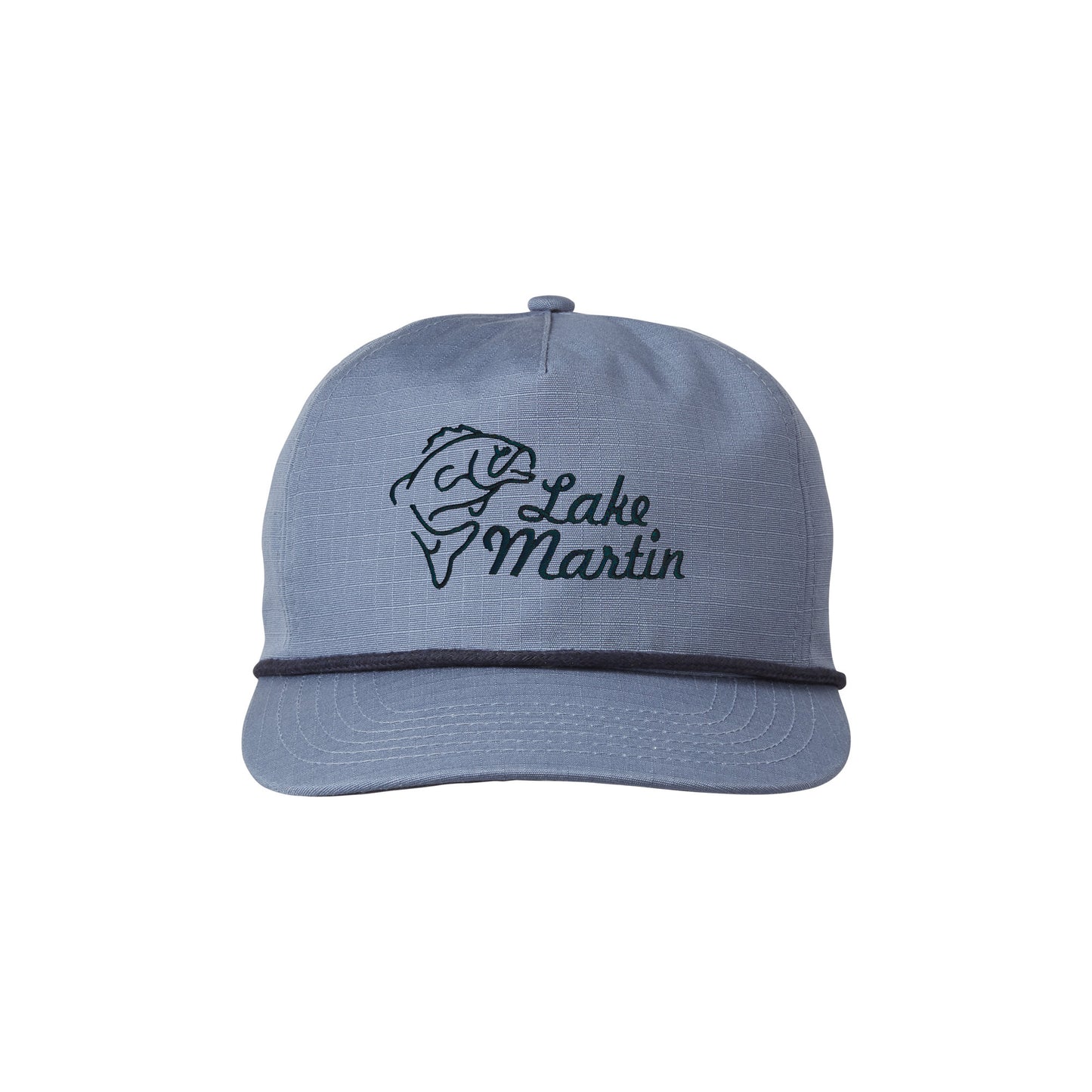 Custom Rope Hat with Lake Name and Jumping Bass