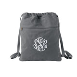 Monogram Canvas Cinch Bag, Monogrammed with embroidery
