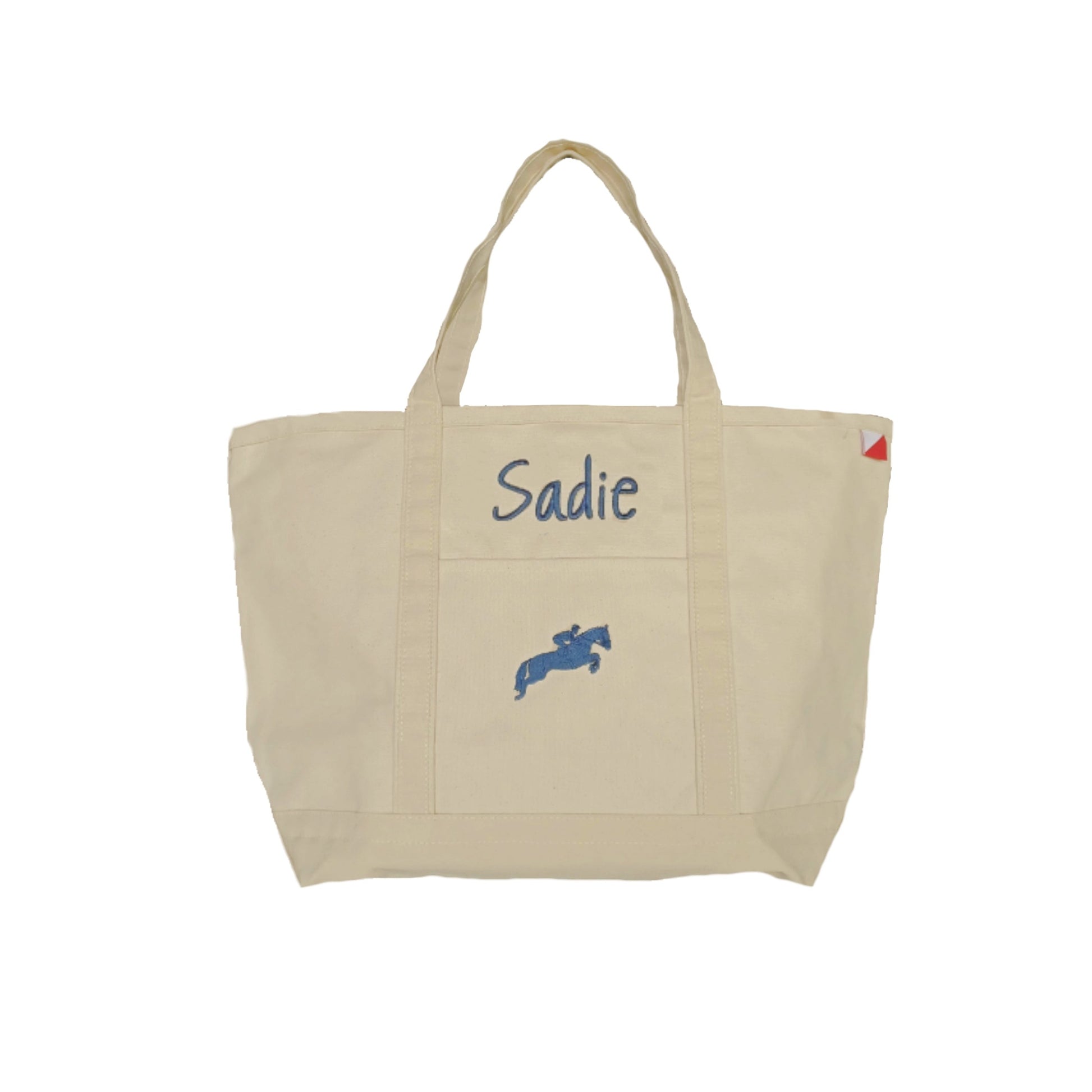 horse tote with name and image embroidered