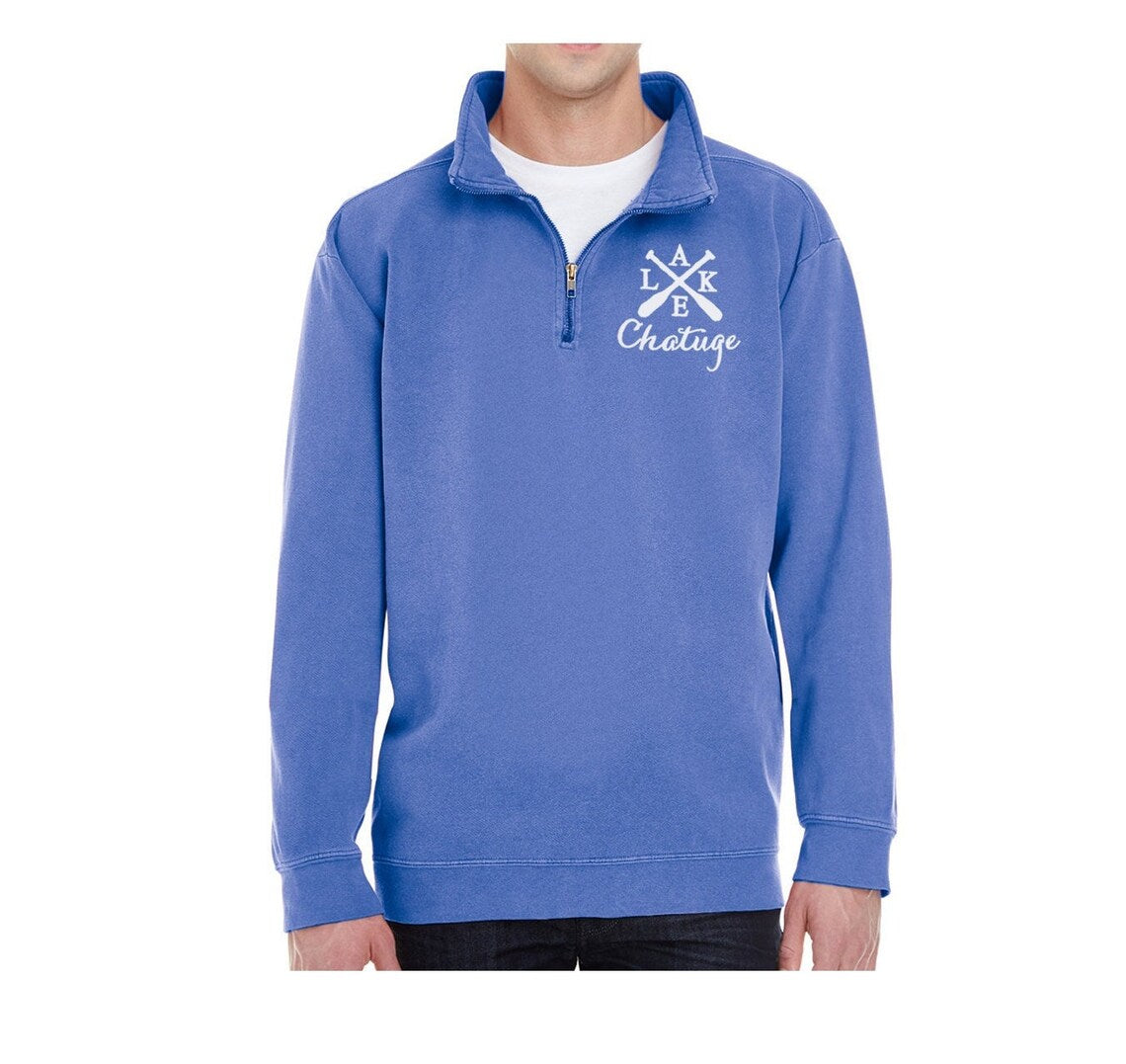 Comfort Colors Quarter Zip Pullover Sweatshirt with Any Lake Name
