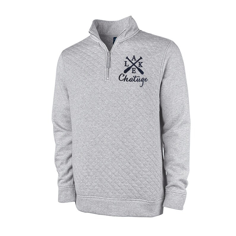 Men's Quilted 1/4 Zip Sweatshirt With any Lake Name