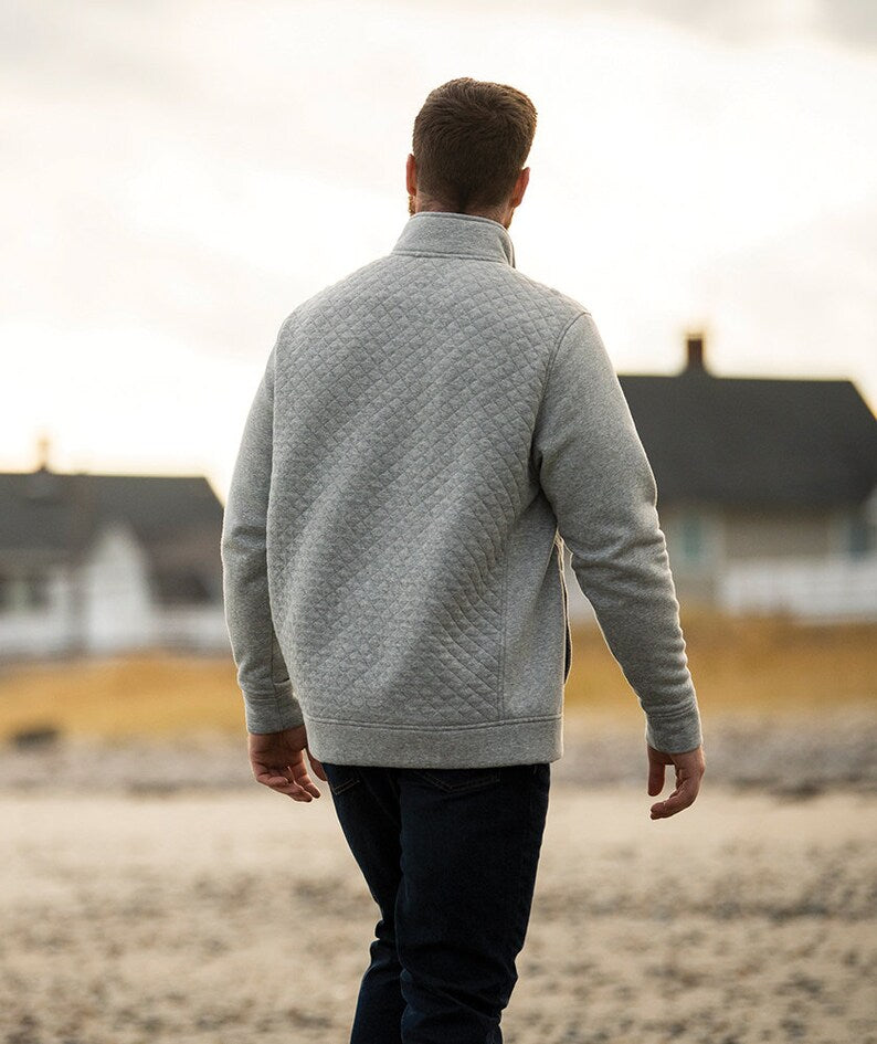 Men's Quilted 1/4 Zip Sweatshirt With any Lake Name
