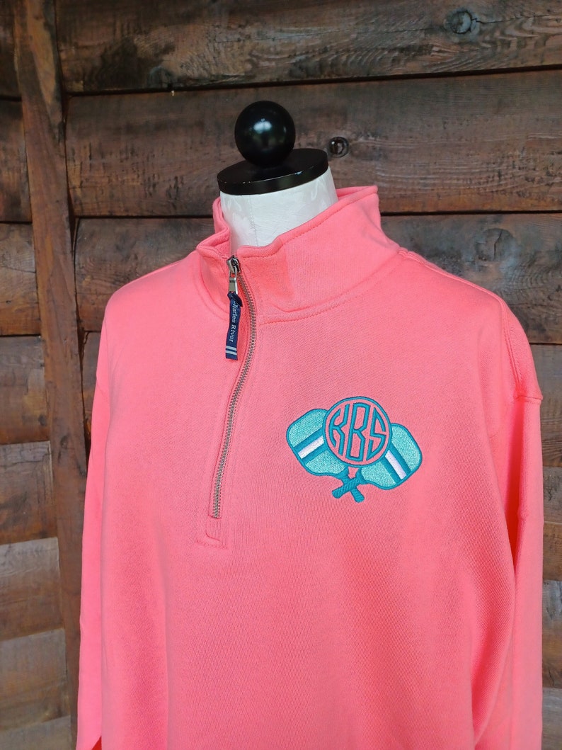 Pickleball Quarter Zip Pullover with Embroidered Monogram