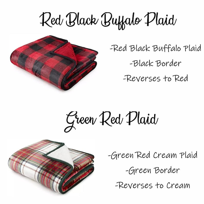 Personalized Red and Black Buffalo Plaid Cabin Throw Blanket - Free Shipping