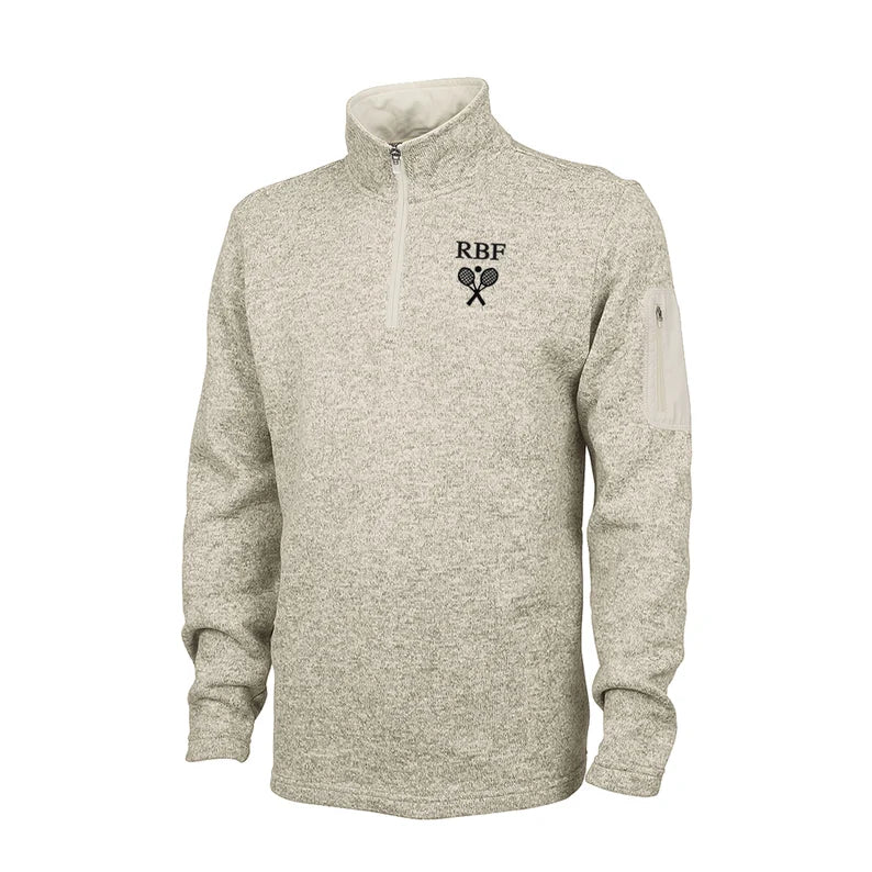 Men's Tennis Heathered Fleece Quarter Zip Pullover
