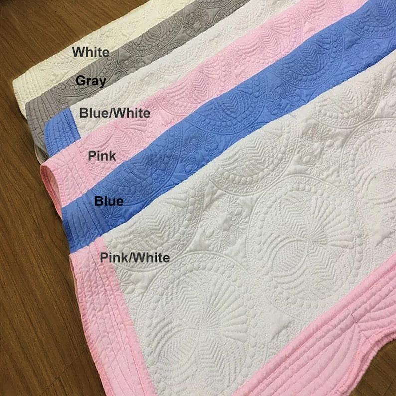 Personalized Baptism Blanket, Heirloom Style Baby Quilt for Christening