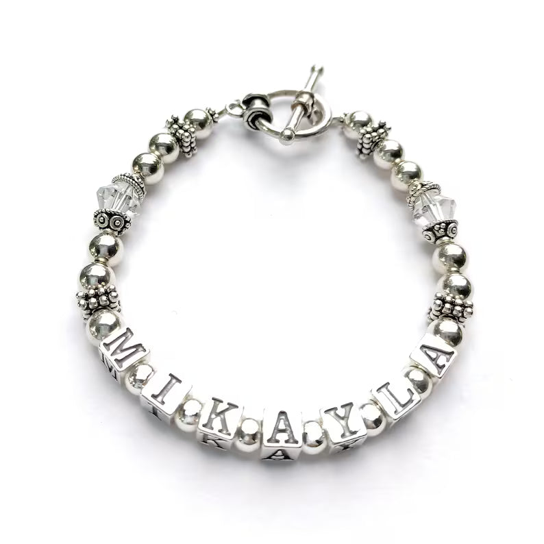 beaded name bracelet from Pretty Personal Gifts