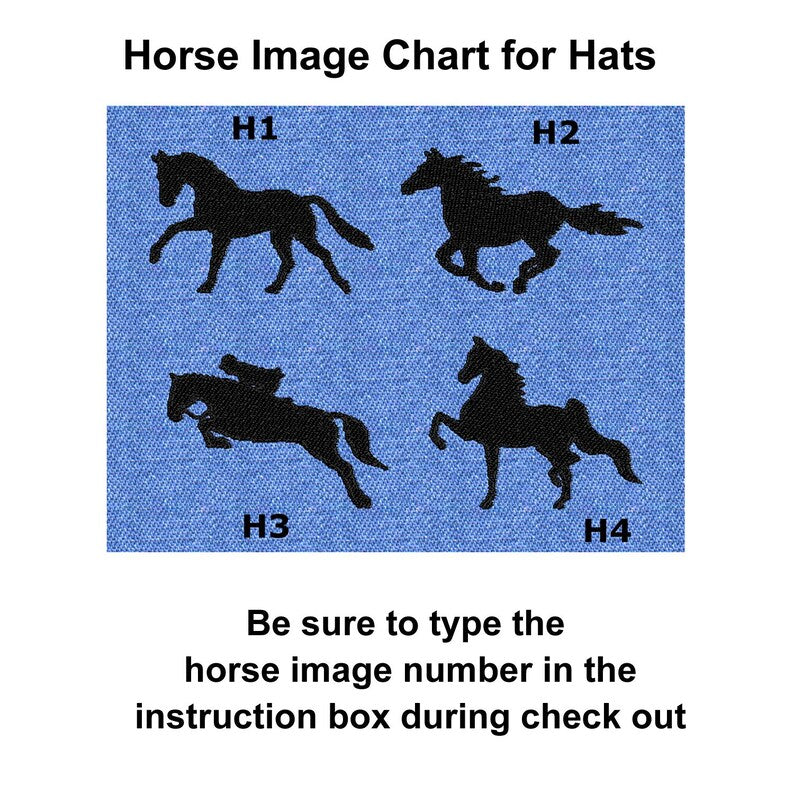 Custom Hat with Embroidered Horse Image