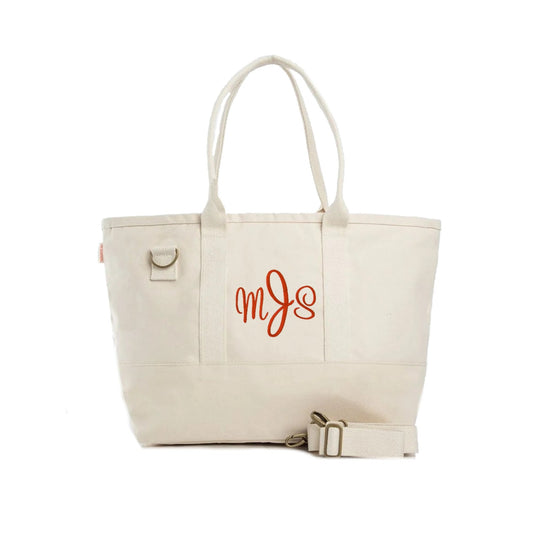 heavy canvas monogrammed tote bag by Pretty Personal Gifts