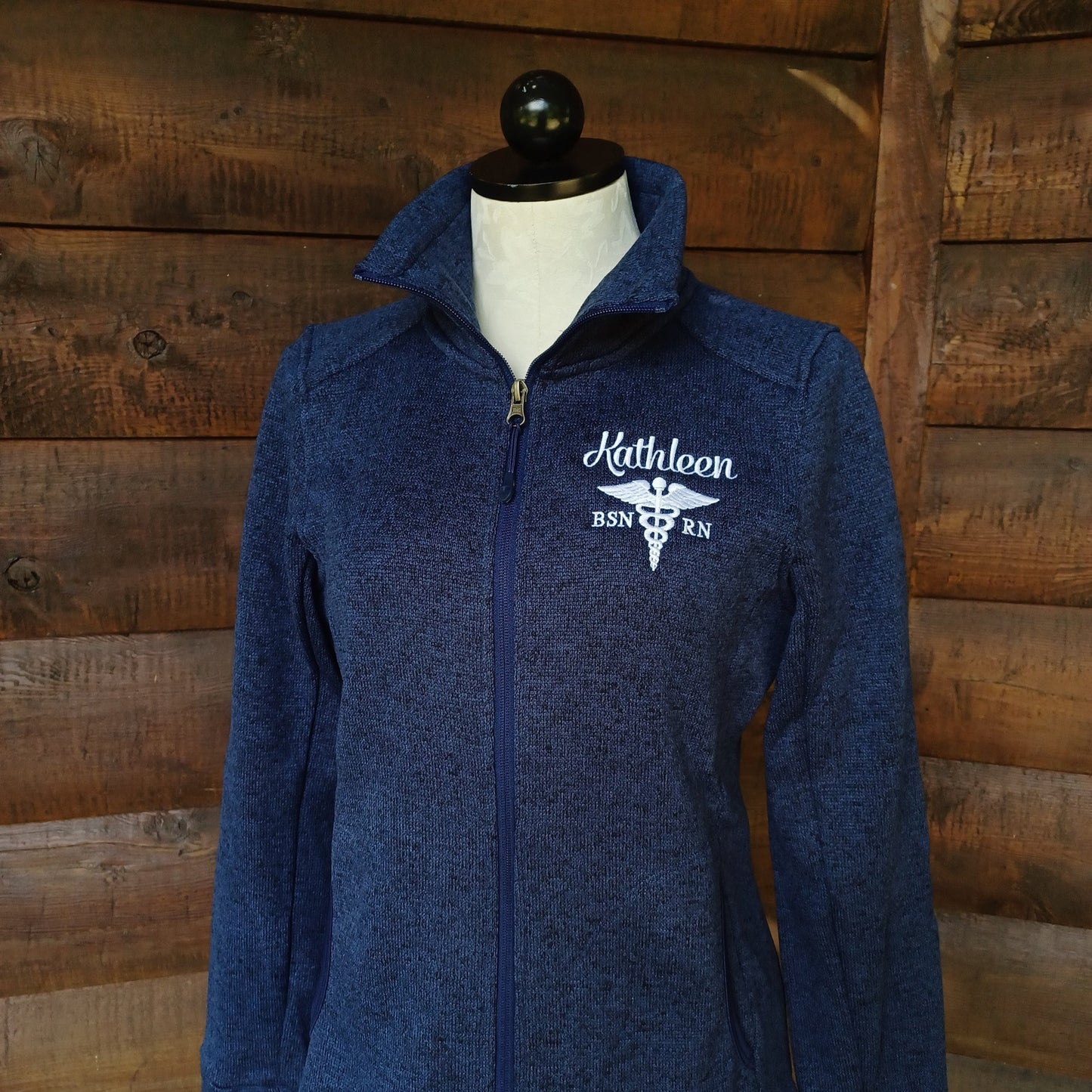 Personalized Heathered Fleece Nurse Jacket