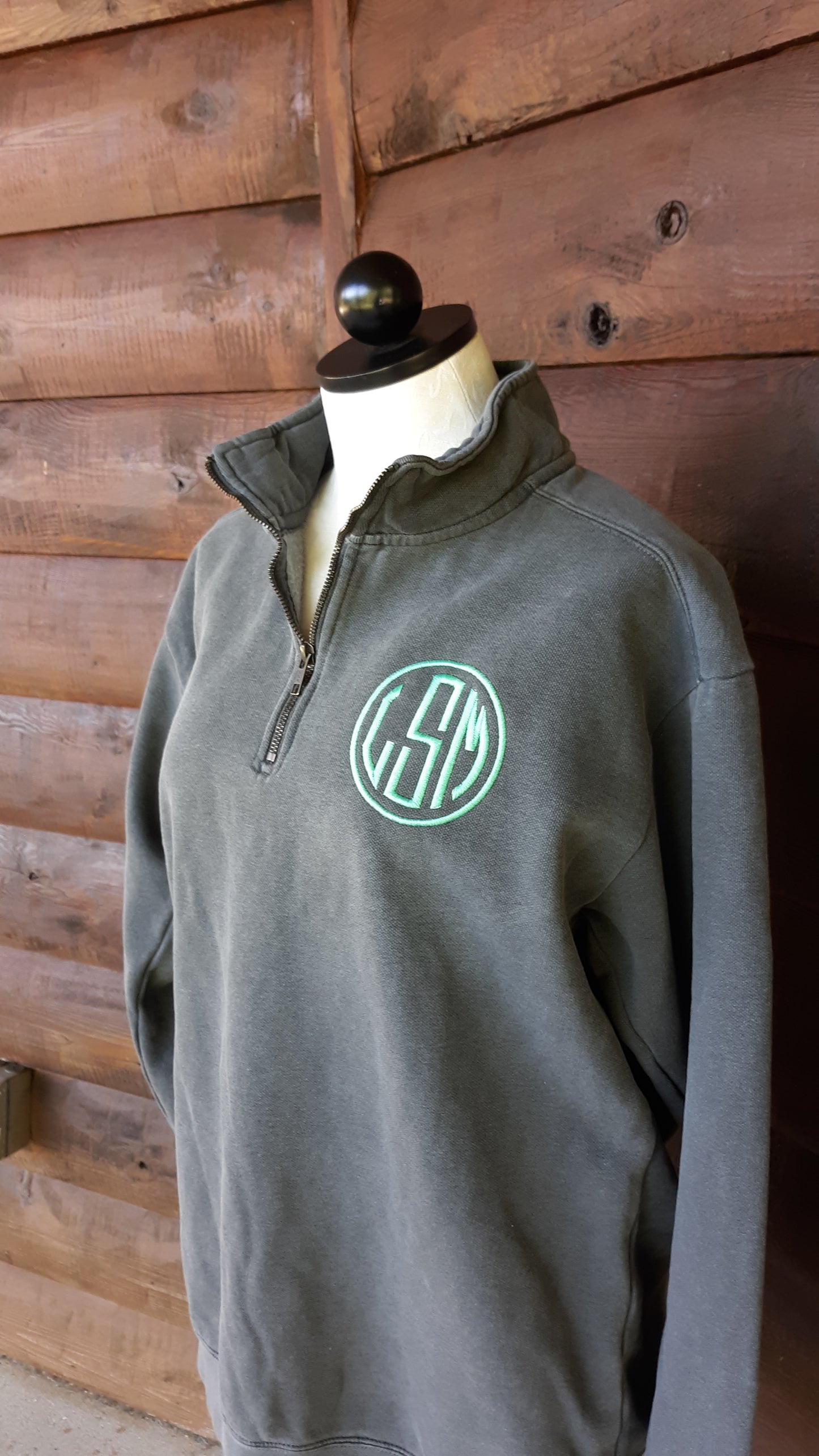Comfort Colors Quarter Zip Pullover Sweatshirt Monogrammed