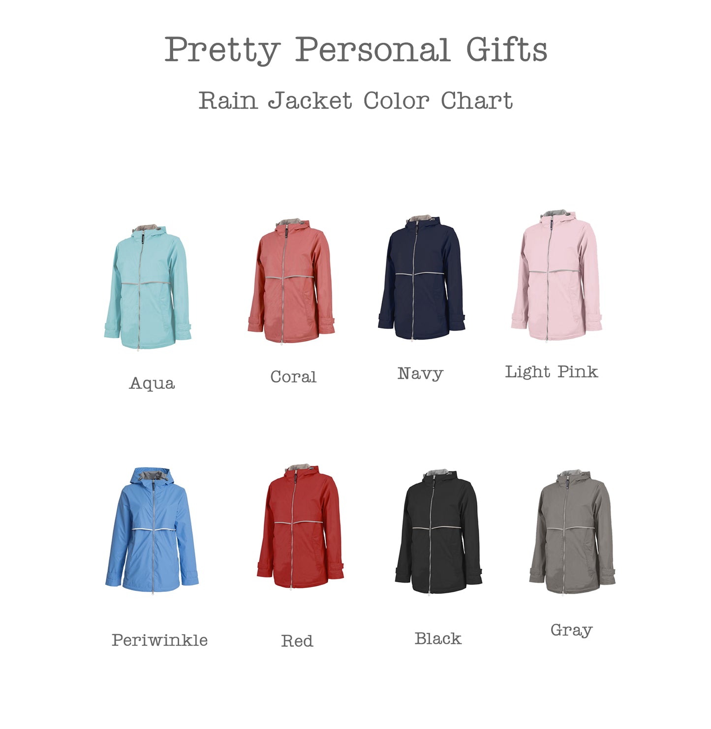 Monogrammed New Englander Rain Jacket in 8 colors