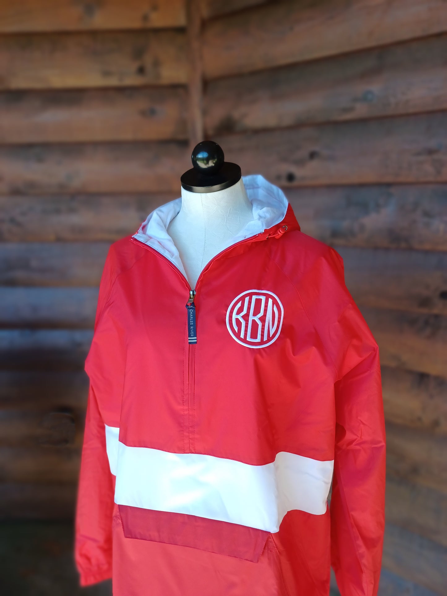 monogrammed striped jacket