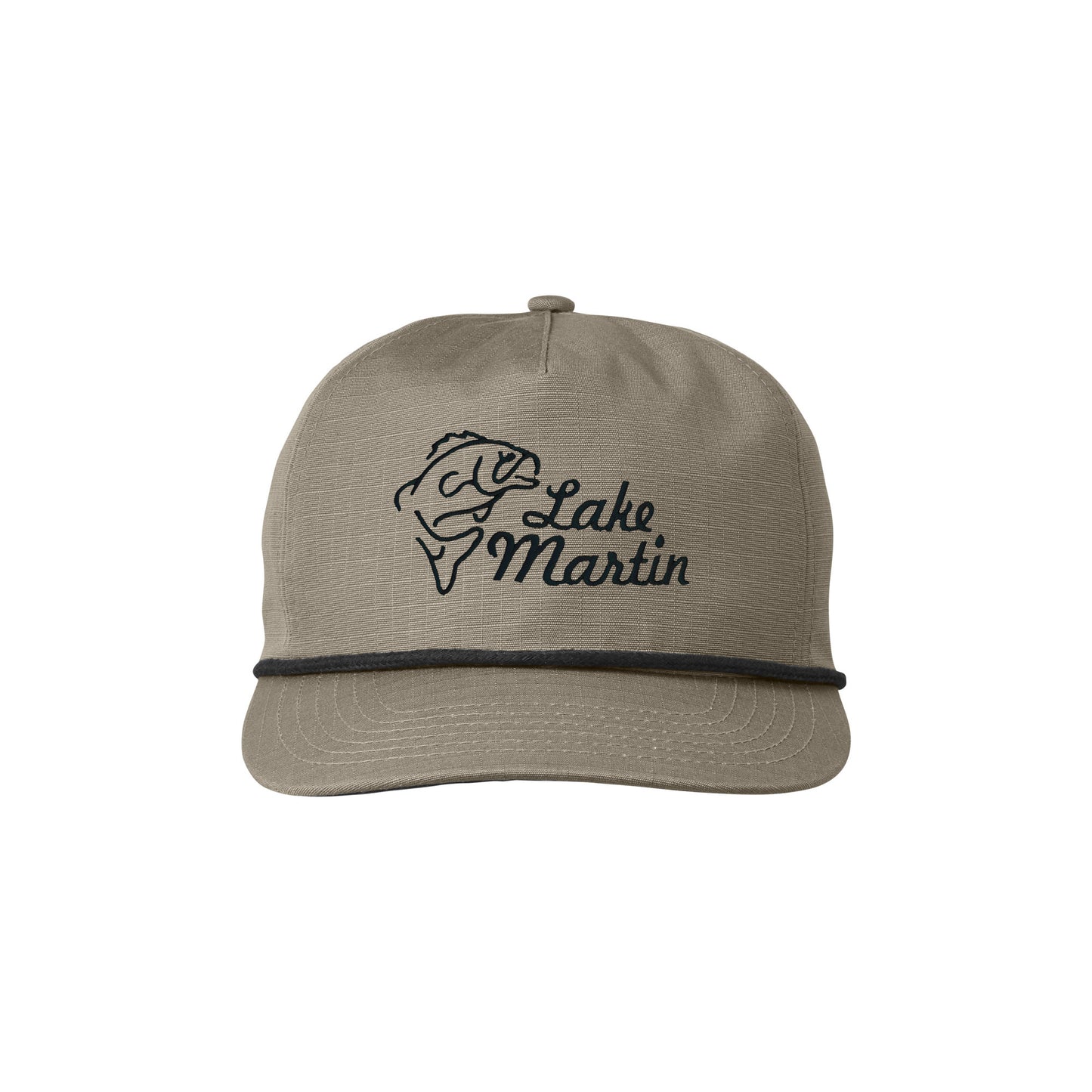 Custom Rope Hat with Lake Name and Jumping Bass