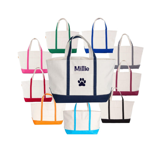 Personalized Dog Paw Tote bag for dogs and pet parents, dog owner tote