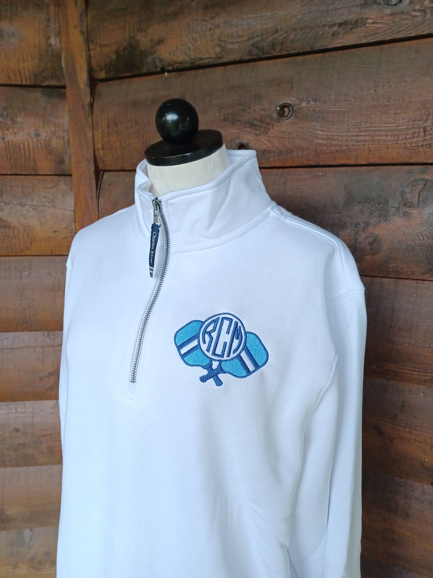 Pickleball Quarter Zip Pullover with Embroidered Monogram