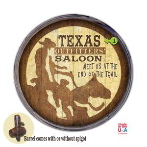 Personalized Barrel End Outfitters Saloon Bar Sign