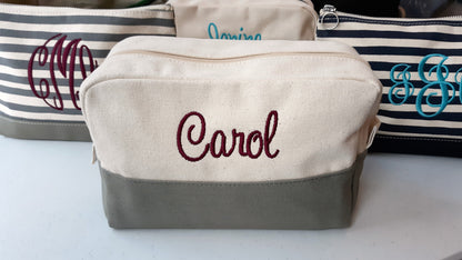 Gray Canvas Travel Case personalized