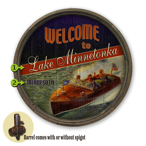Personalized Barrel End Boating Lake Sign