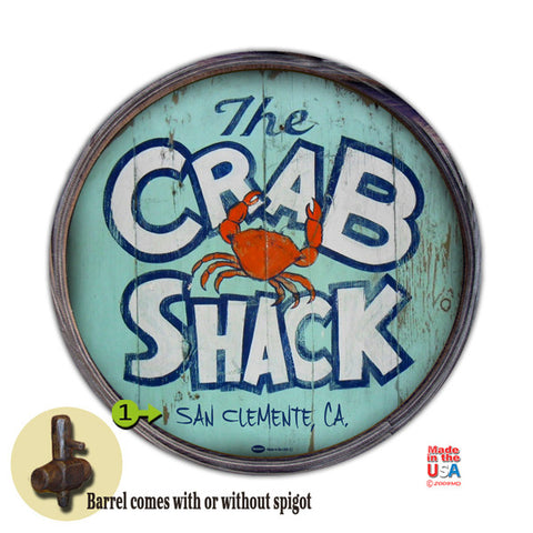 Personalized Barrel End Crab Shack Sign