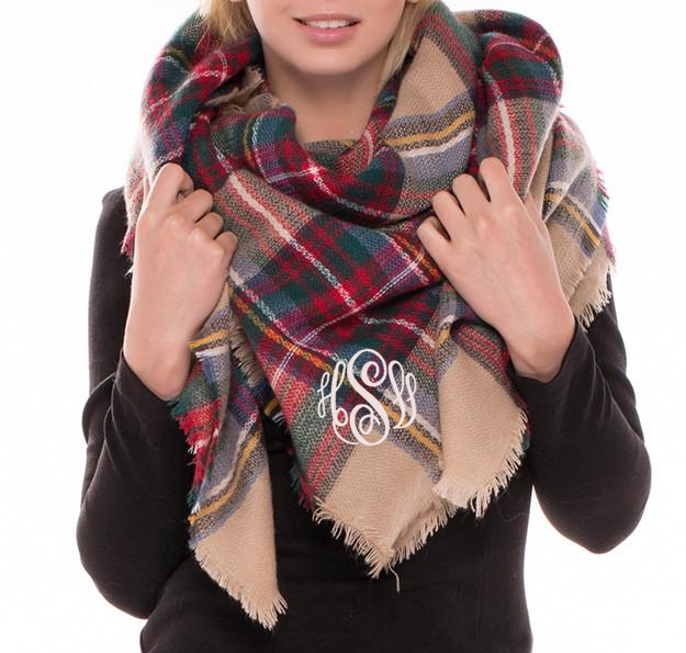 Blanket Scarf with Monogram