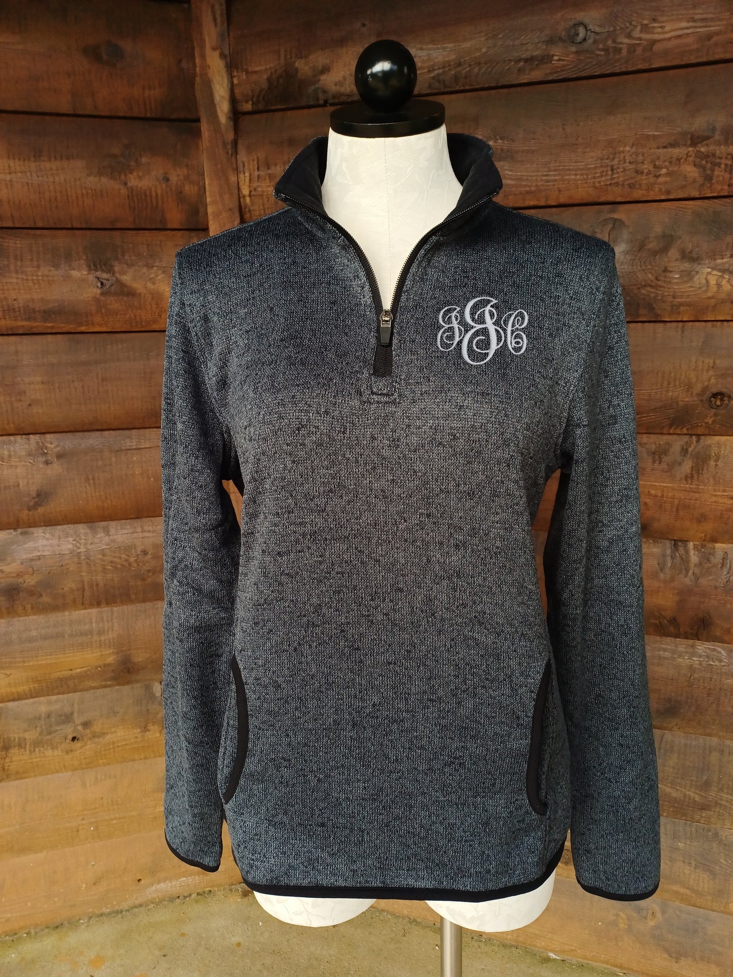 Ladies Charles River Apparel Heathered Sweater Fleece 1/4 Zip Pullover