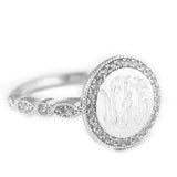 round allure sterling silver engraved ring