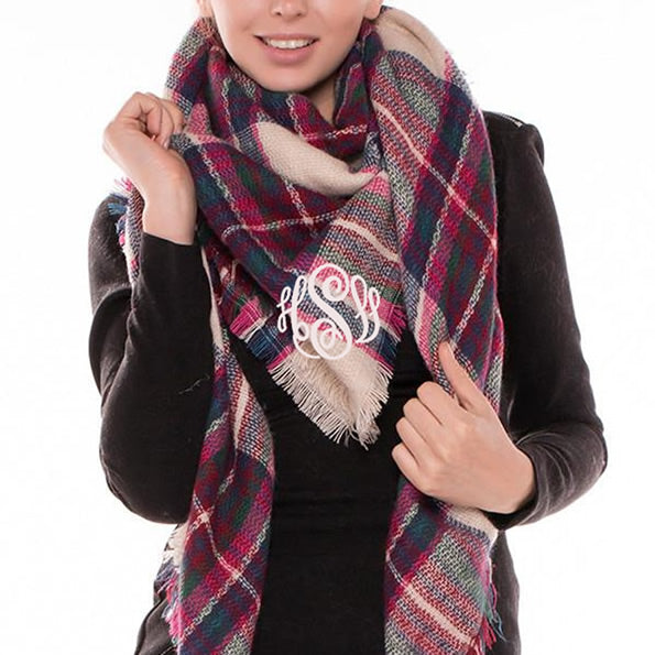 Monogrammed Blanket Scarf