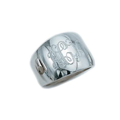 Sterling Silver Cigar Band Ring - engraved – Pretty Personal Gifts