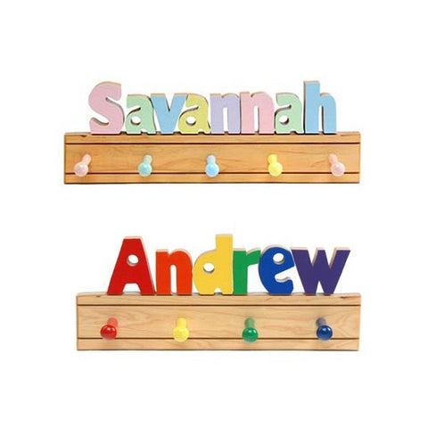 Wooden Name Coatrack for kids