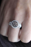 Monogrammed Round Silver Ring