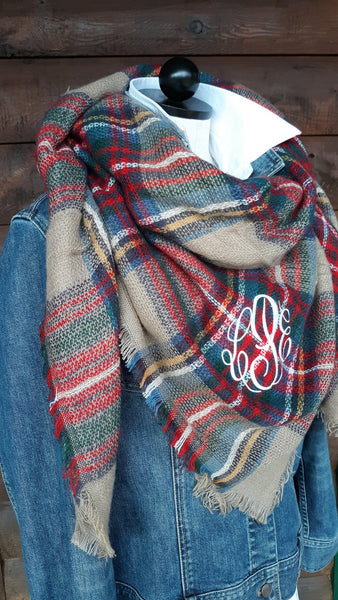 Monogrammed Cashmere Feel Scarf