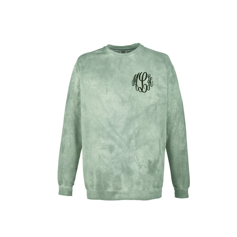 Comfort Colors Color Blast Sweatshirt with Embroidered Monogram