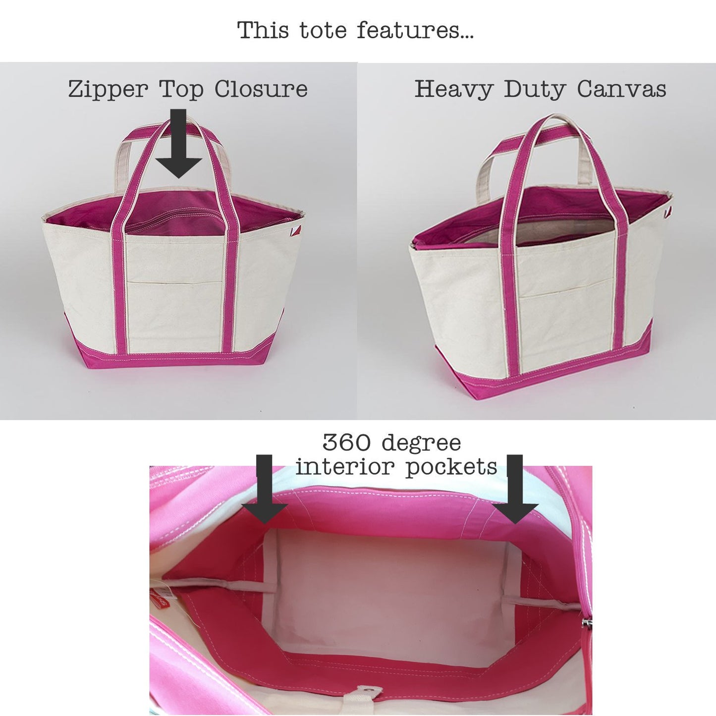 Horse Tote Bag, Riding Bag, Barn Bag with zipper top