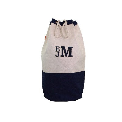 Monogram Laundry Duffel Bag, Custom Canvas Hamper