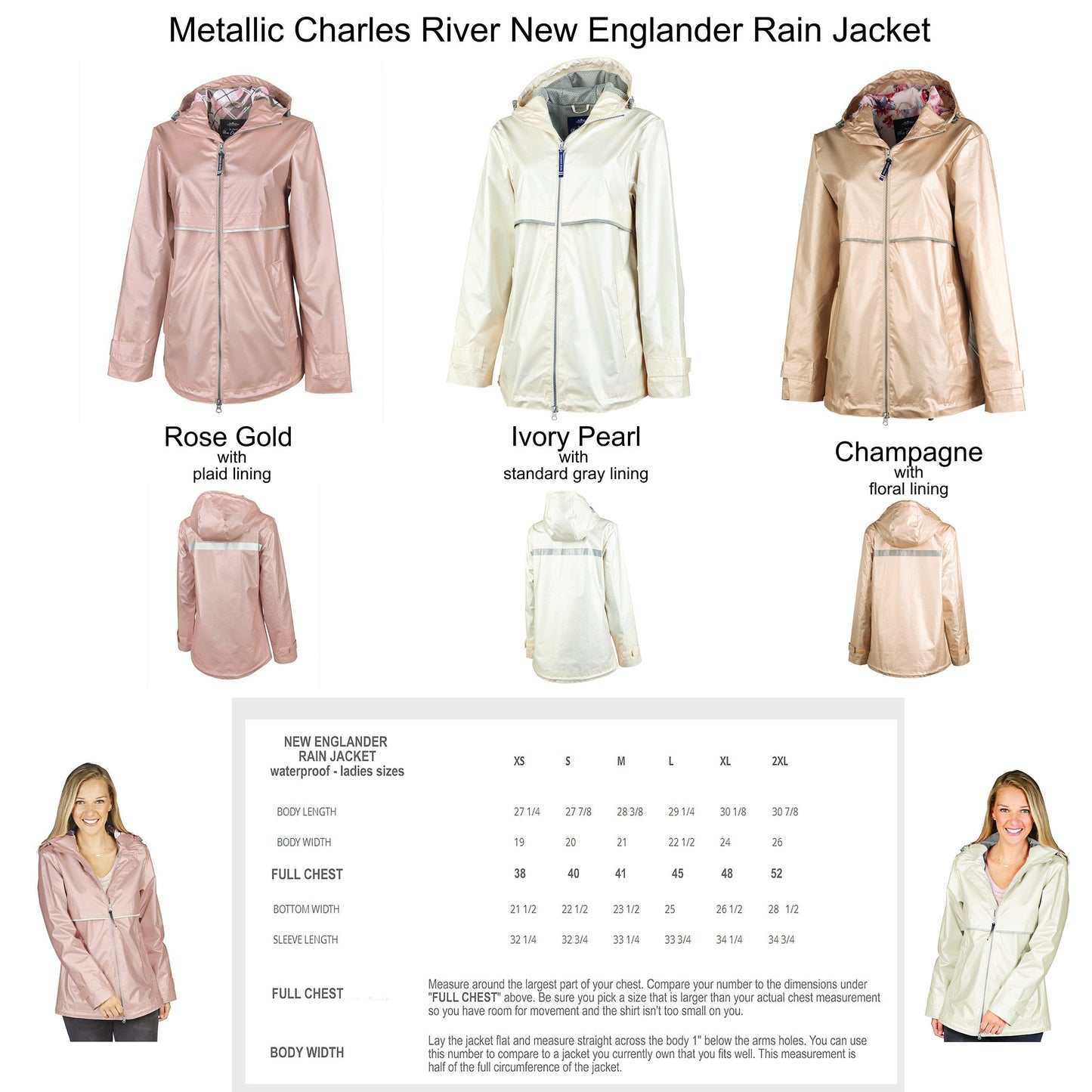 Charles River New Englander Rose Gold Rain Jacket