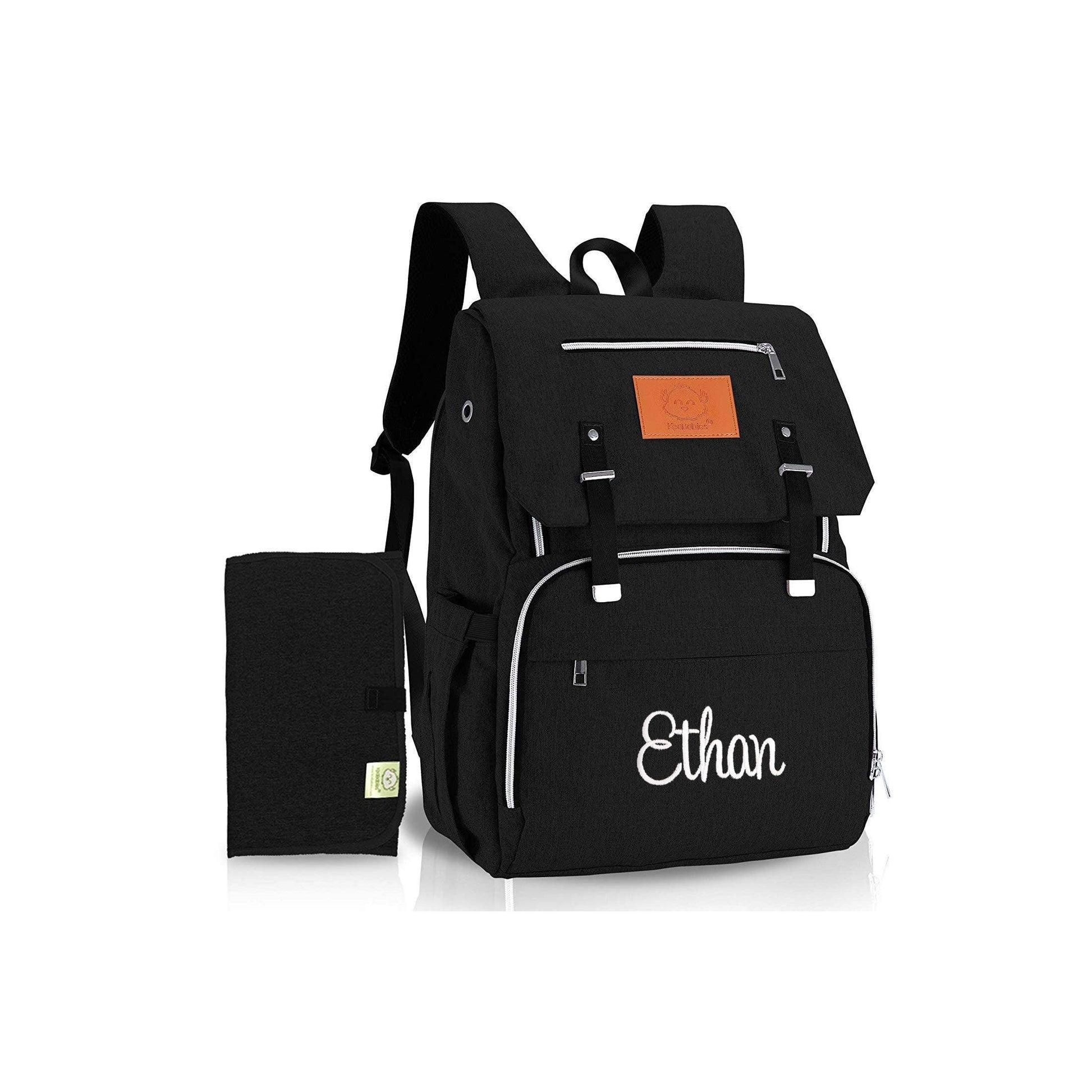 Black Diaper Bag Backpack personalized