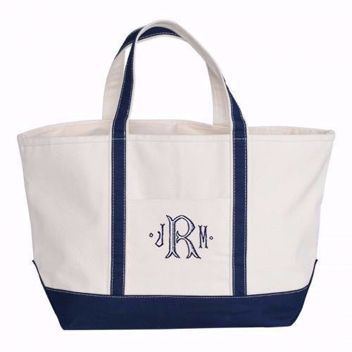 Large Zipper Tote Bag with Monogram