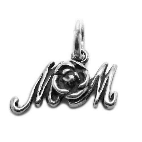 mom rose charm sterling silver