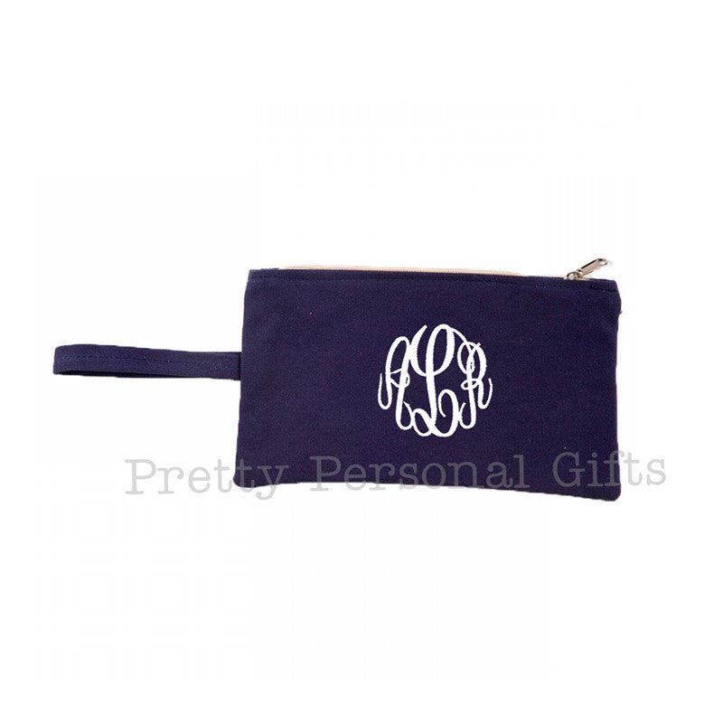 Monogrammed Wristlet Clutch - 4 colors